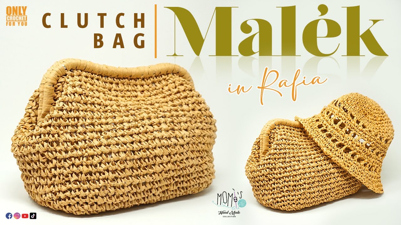 TUTORIAL CLUTCH RAFIA UNCINETTO MAL&Egrave;K - EASY CROCHET CLUTCH BAG @momiscrochet #clucth #tutorial