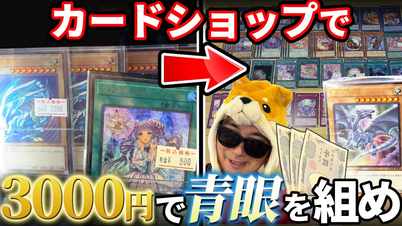 カードショップで予算3000円青眼デッキを作れ！！第2回3000デュエル！！【遊戯王】