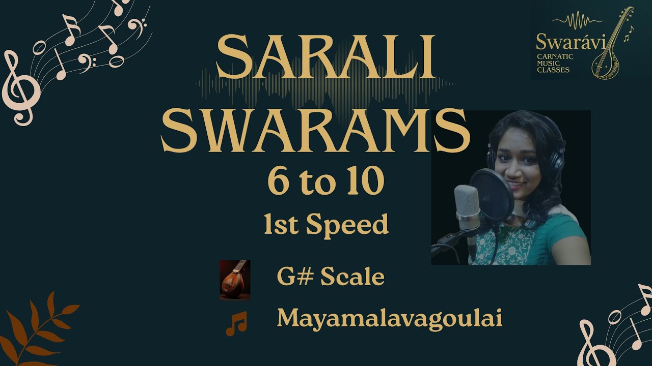 Sarali Swaram Exercises | 6-10 | First Speed | Swaravi Music Classes | @VoiceofVasavi 