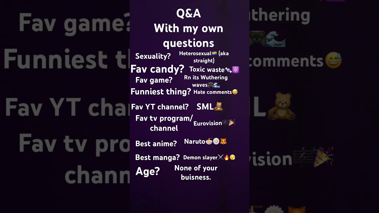 Q&A with  my own questions pt.1 #qanda