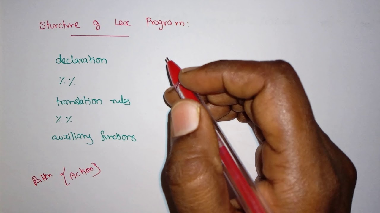 Compiler Design Lec - 10 -Structure of Lex program  in compiler design by Deeba Kannan