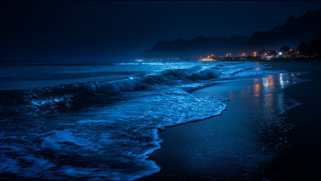 Fall Asleep In Under 3 Minutes - 10 Hours of Soothing Ocean Sounds At Night Release Stress And Sleep