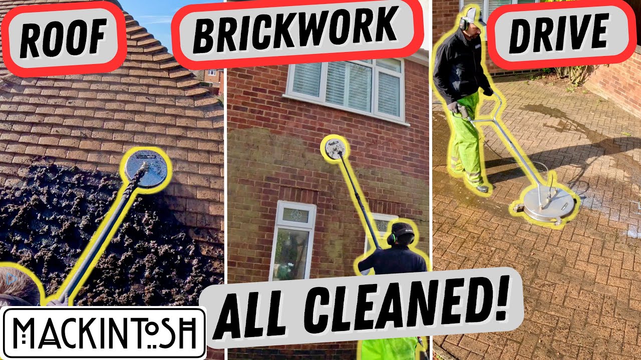 Roof, Brickwork, Driveway, and Patio, All Cleaned!
