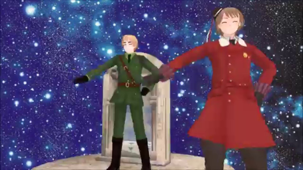 MMD Caramelldansen Hetalia  (The Magic Trio)