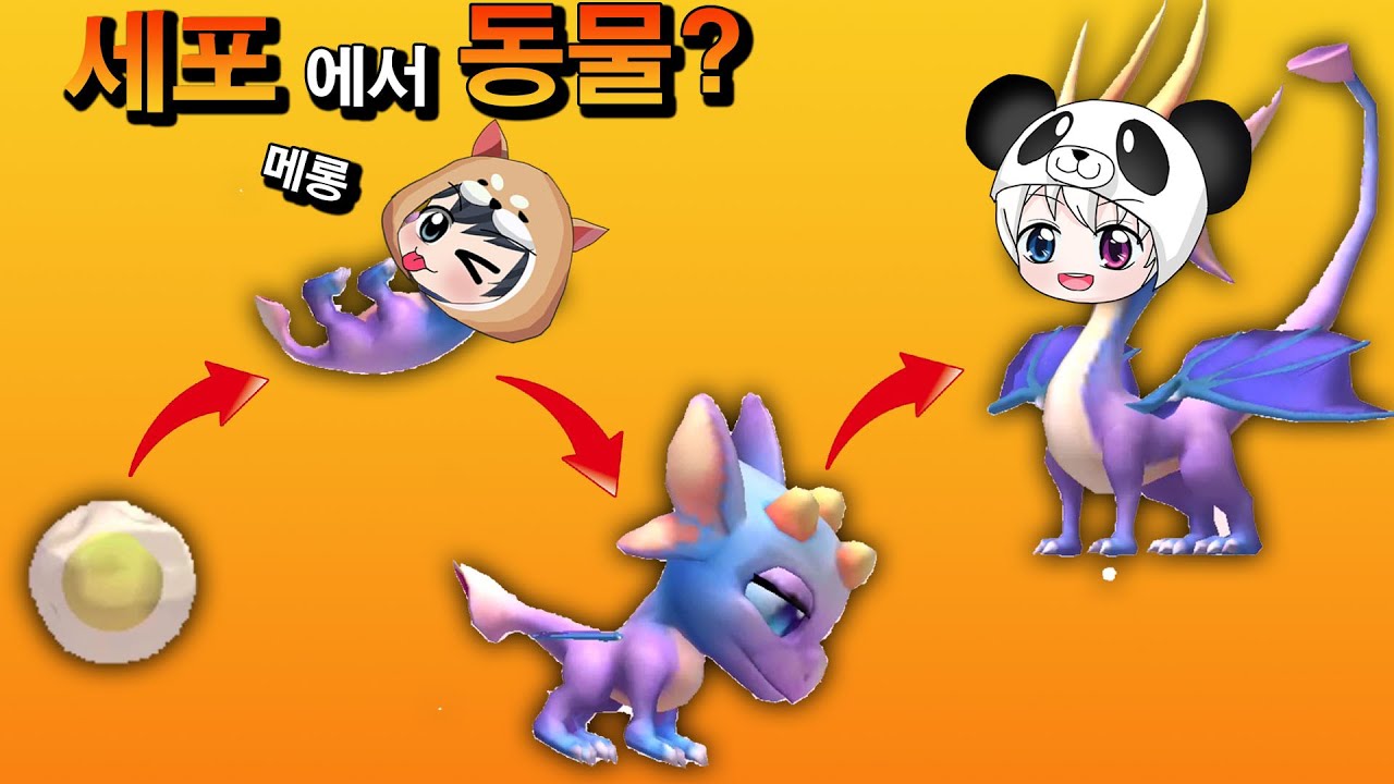 세포에서 동물이 된다고?? 신기한 동물들이 탄생하는 동물 키우기 ㅋㅋ 그로우 애니멀 grow animals [꿈토이 꿀잼 모바일게임]