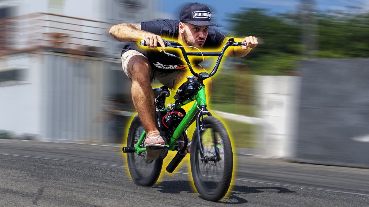 TESTEI a VELOCIDADE MÁXIMA da BMX MOTORIZADA ARO 20 - Theo Amaral