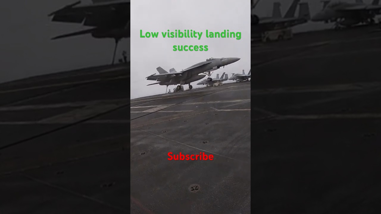 Low visibility landing catching the 3 wire #military #navalaviation #navy