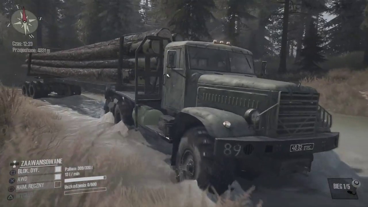 MudRunner KrAZ C-255 Jedziemy do Tartaku