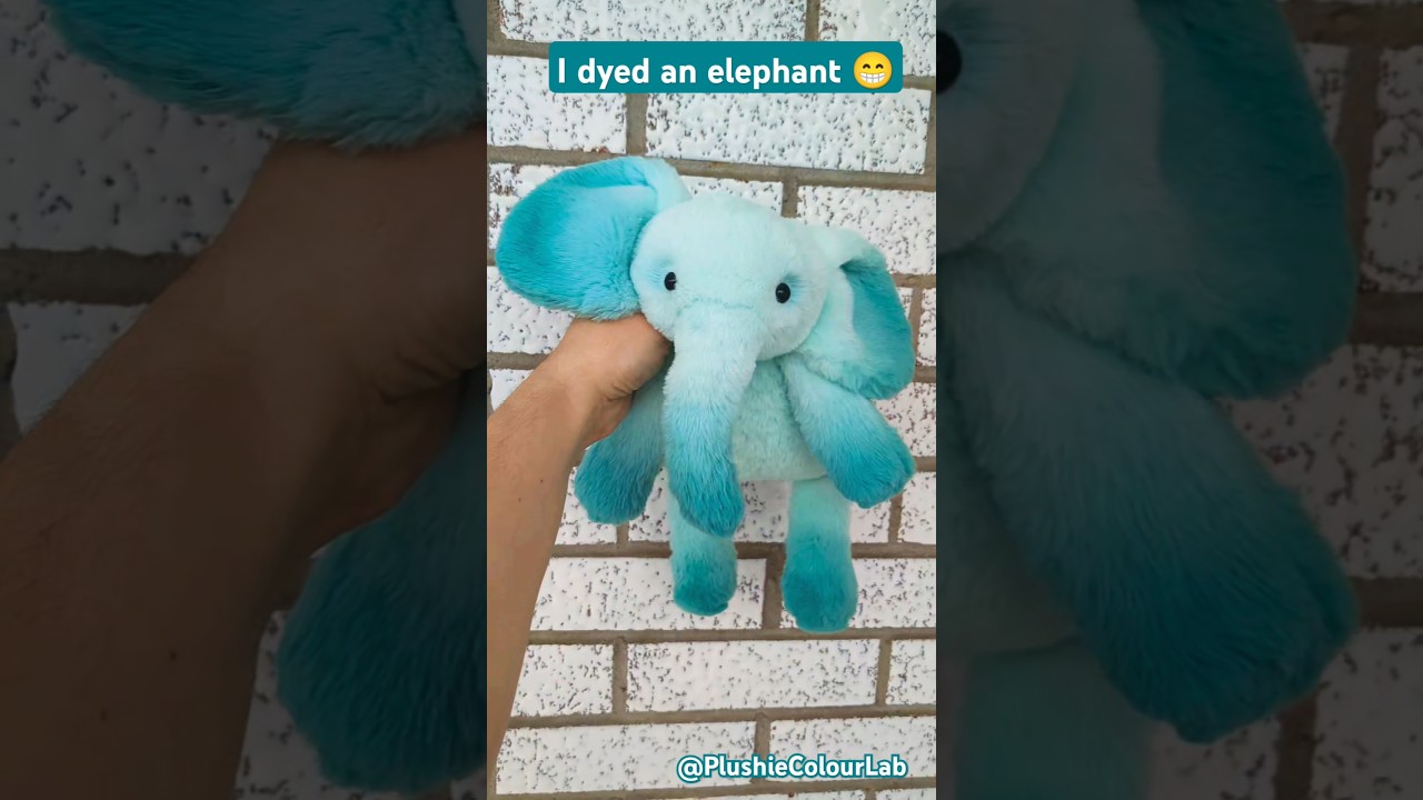I dyed an elephant mint green 😁 #dye #diy #plush #plushies #stuffedanimals #toys #craft #elephant
