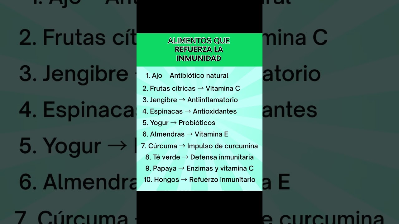 10 alimentos que refuerzan tu sistema inmunol&oacute;gico naturalmente