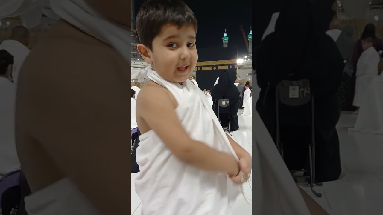 Labbaik ! talbia reciting by child #cute #labbaikallahummalabbaik #kaaba #makka #madina #talbiya #23