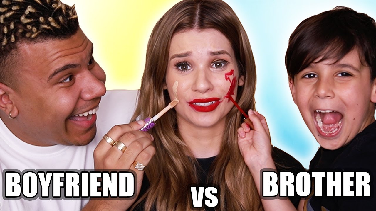 Boyfriend VS Little Brother MAKEUP CHALLENGE!