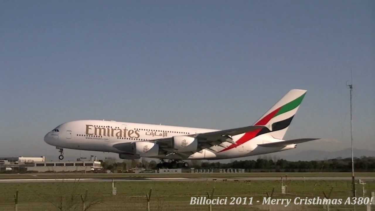 Landing and Take Off in Rome Fiumicino A380 Emirates (WITH ATC RADIO) -RWY 34L- [FULL HD]