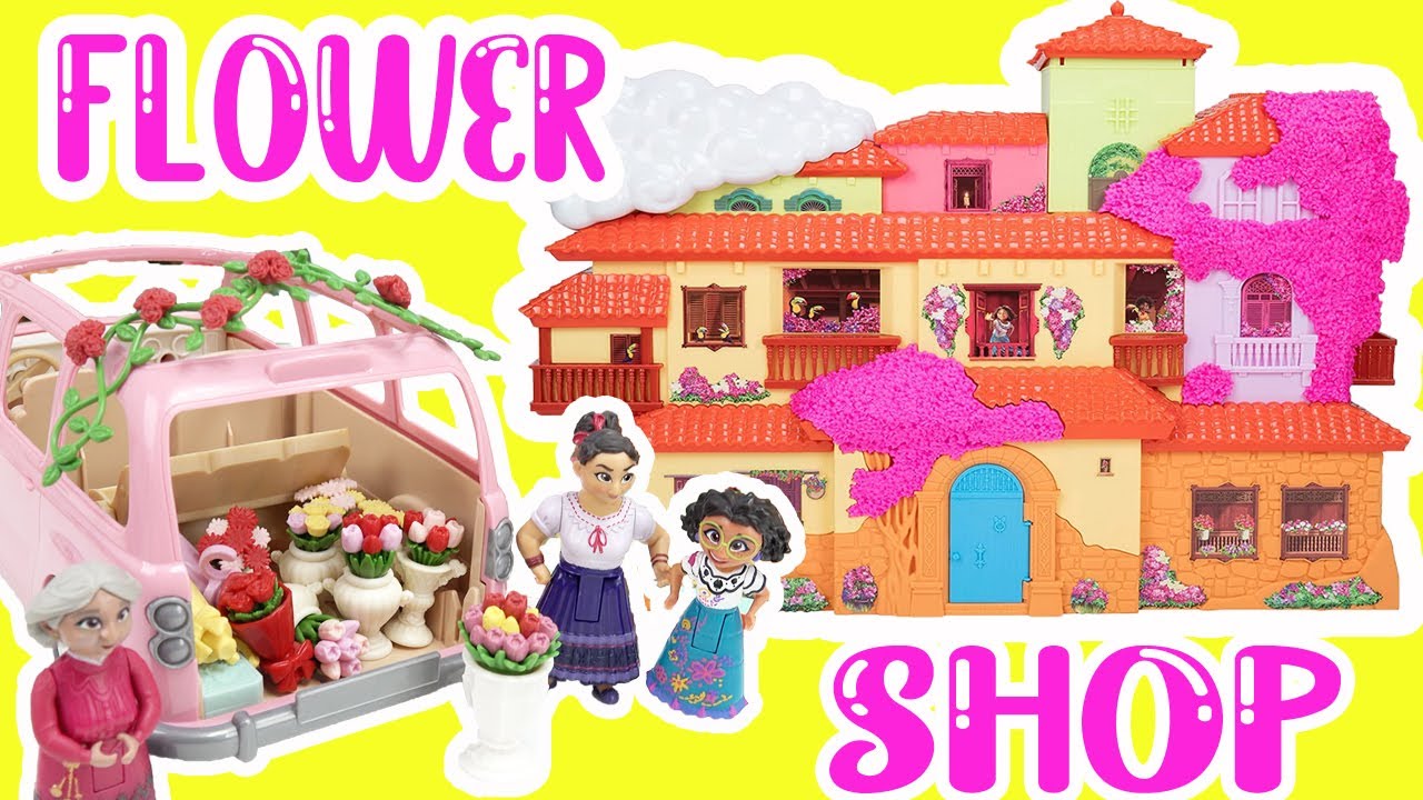 Disney Encanto Mirabel, Luisa, Alma Flower Shopping at Madrigal House