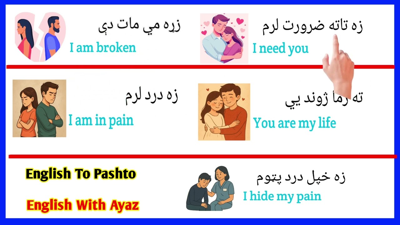 English to Pashto Love Sentences | Daily Spoken English with Ayaz