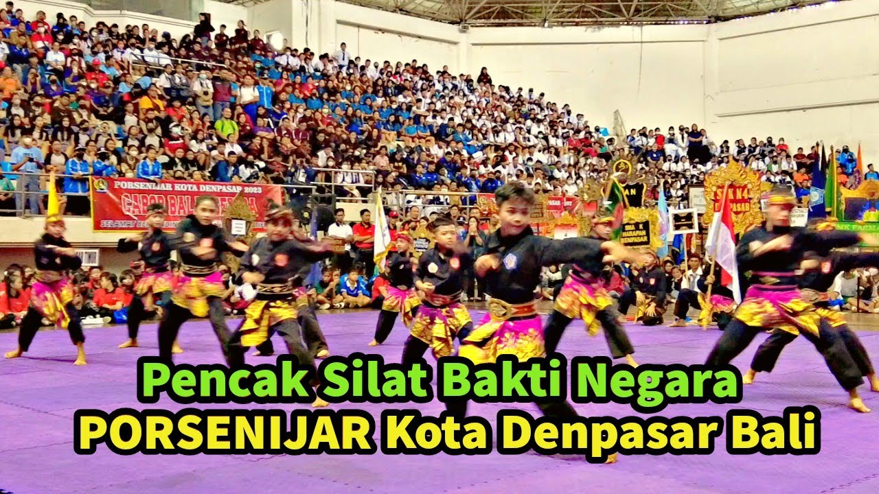 Pencak Silat Bakti Negara Elang Bhuana Di Pembukaan Porsenijar Kota Denpasar Bali