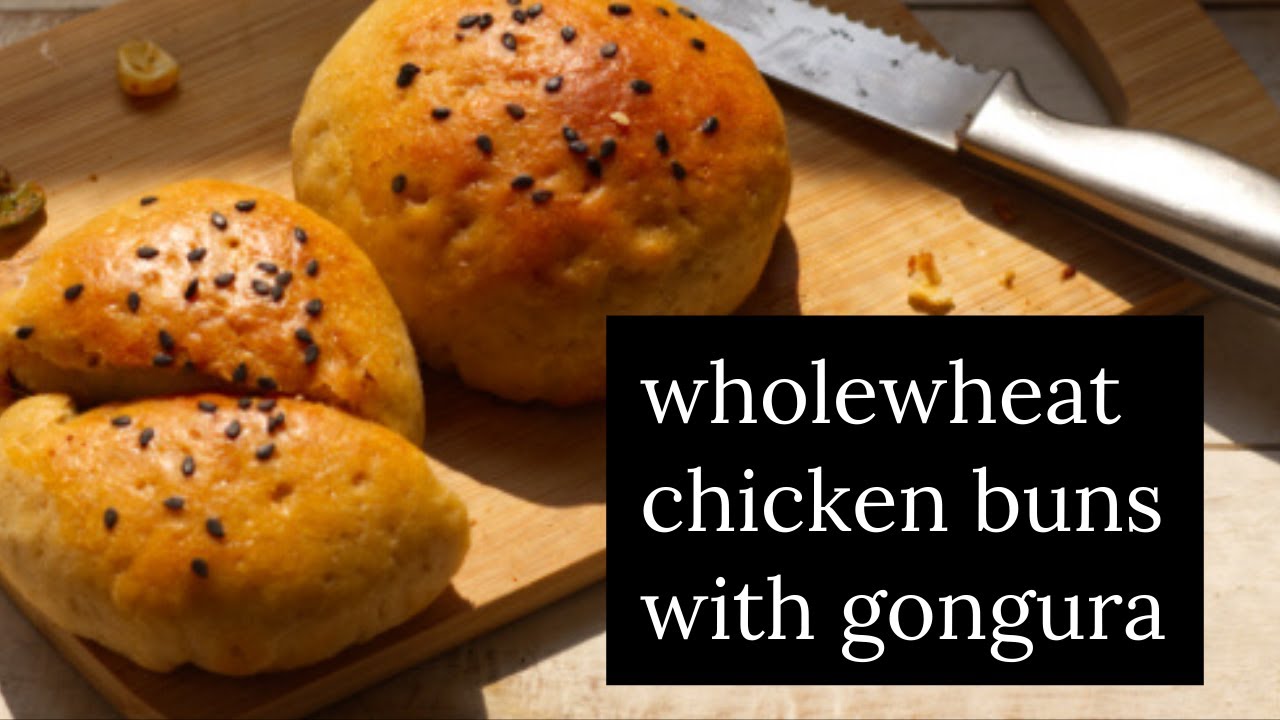 Wholewheat Buns | Stuffed Buns | Wholewheat Chicken Buns with Gongura