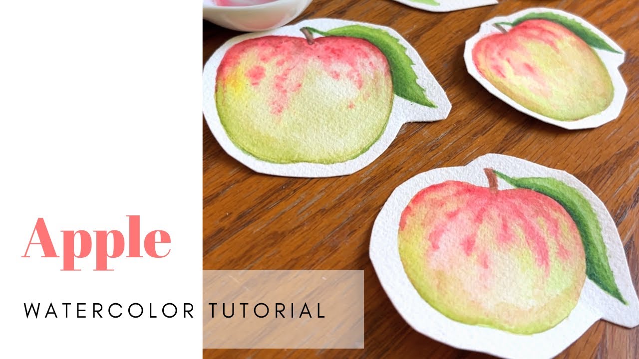 Watercolor Apple - easy beginner tutorial