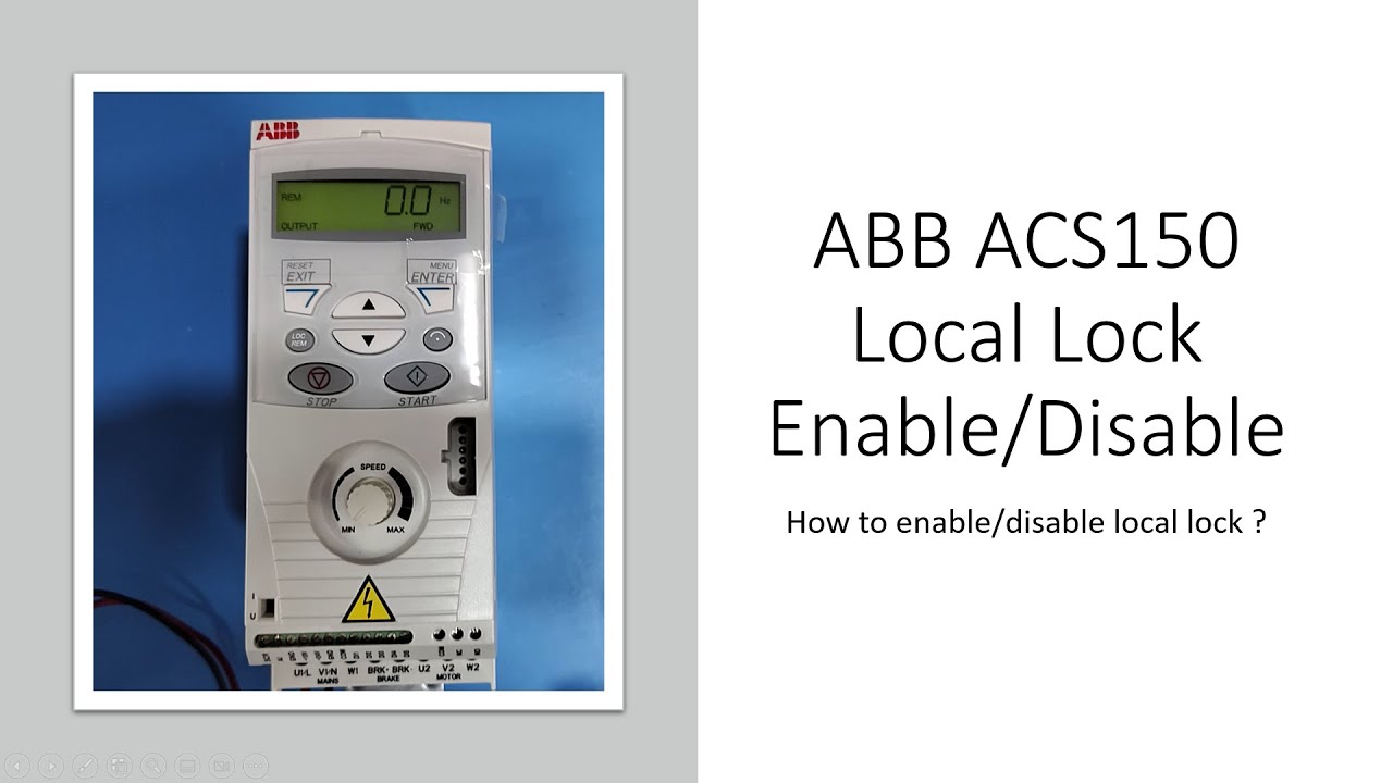 ABB ACS150 Drive Local Lock Enable/Disable in Hindi