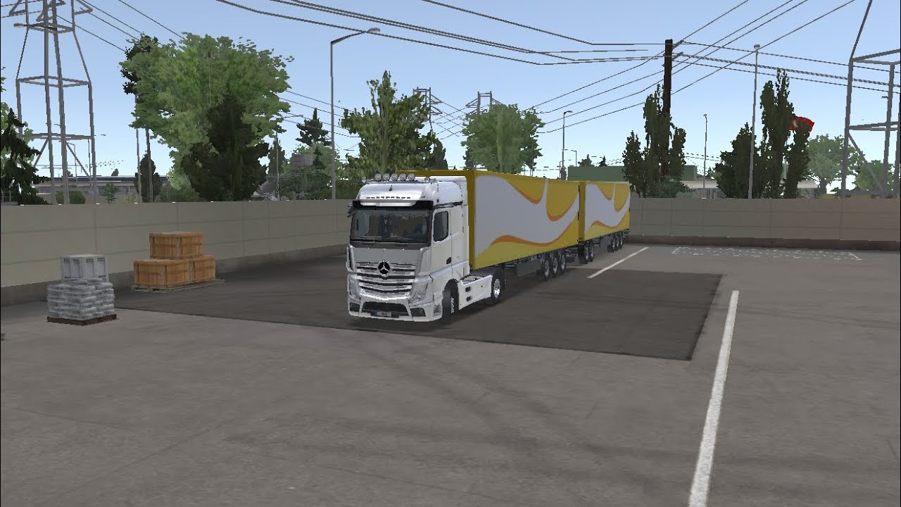 Truck simulator ultimate çift dorse ile sefer (çevirmeye yakalandık) 