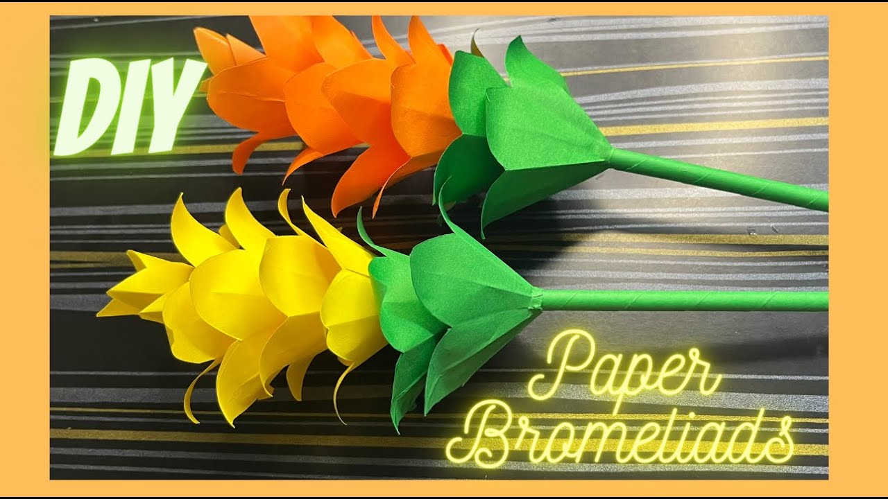 How to Make Bromeliad Flower with Color Paper | DIY Paper Flowers Making