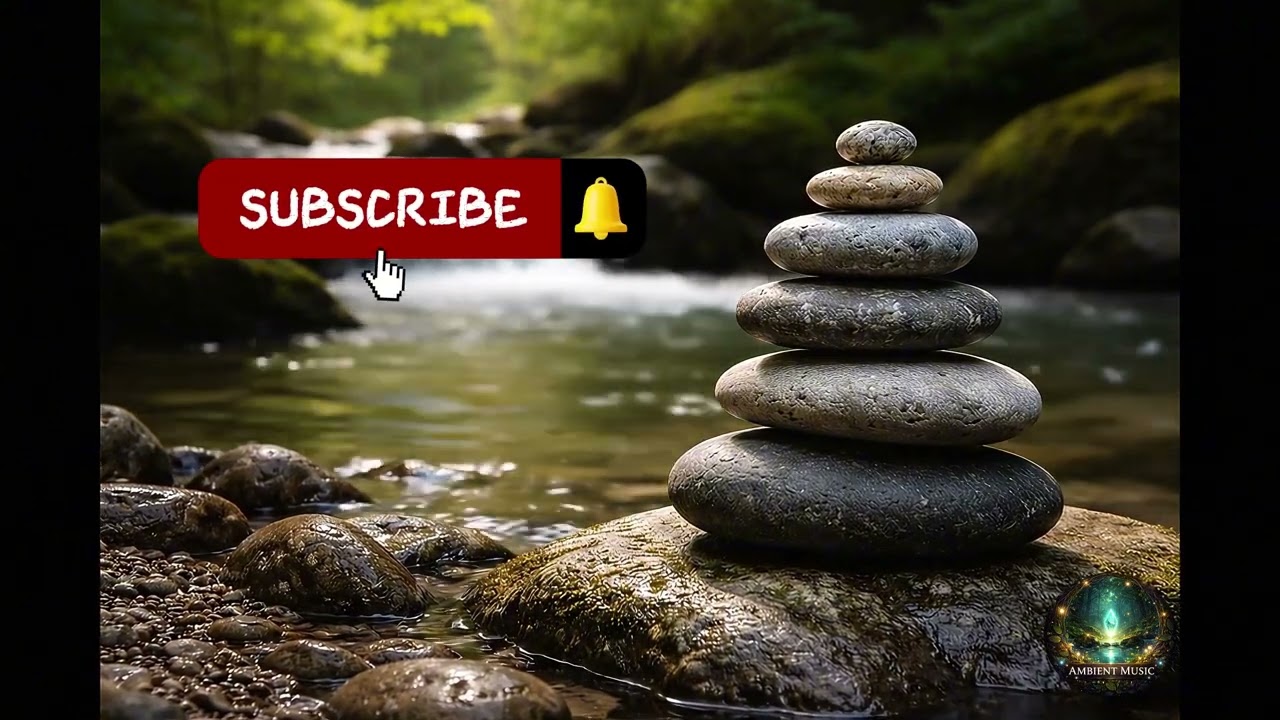 Ambient Music - Stones balanced on the river - Calm & Relaxation & Focus & Sleep
