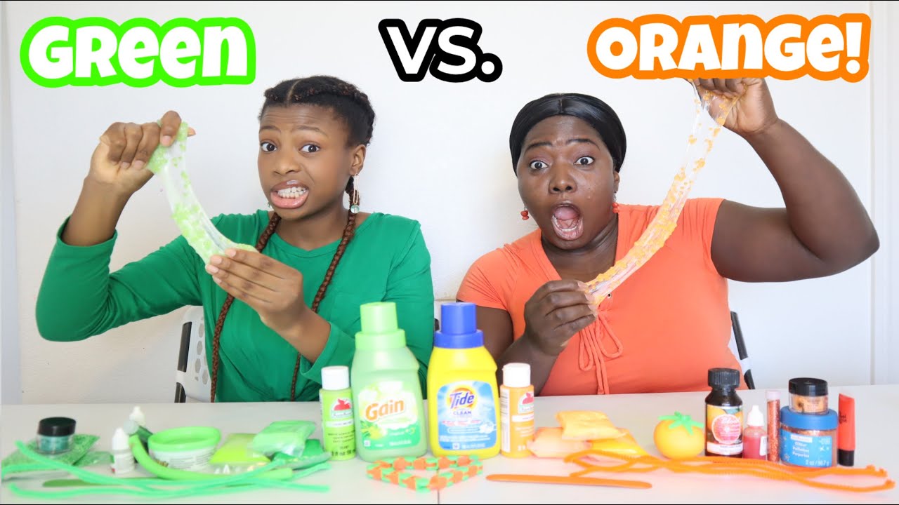 Extreme Slime Challenge! | Green Vs Orange Challenge!