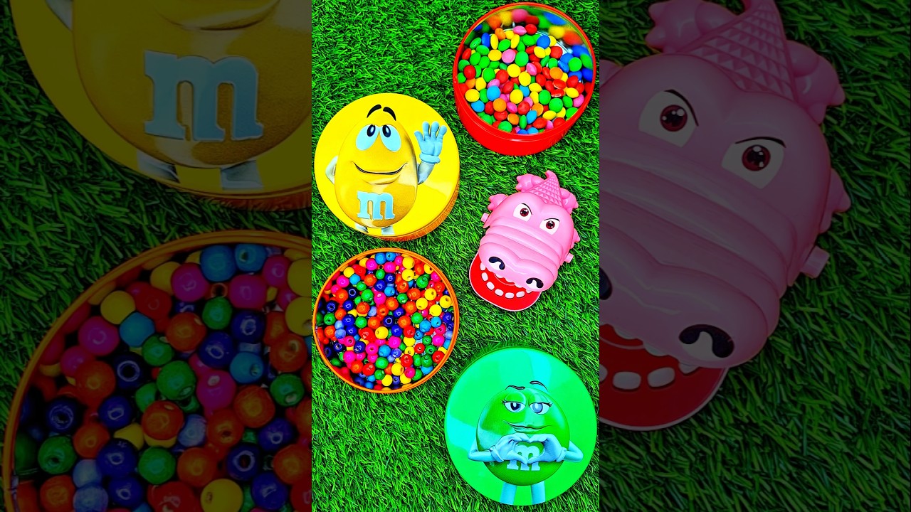 Minutes Satisfying with Rainbow M&M'S Candy Unpacking From Glossy Containers ASMR Beads Surprise