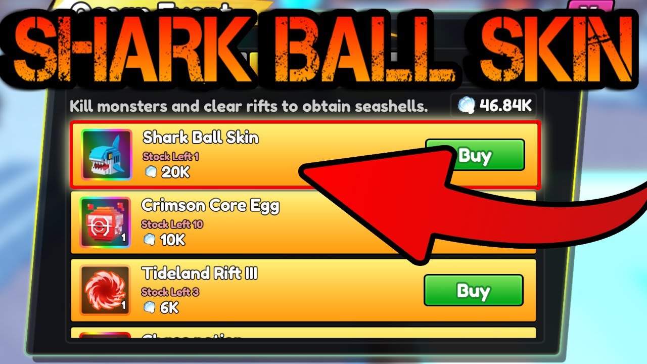 I Finally got the SHARK BALL SKIN from the ocean event in Roblox Catch A Monster