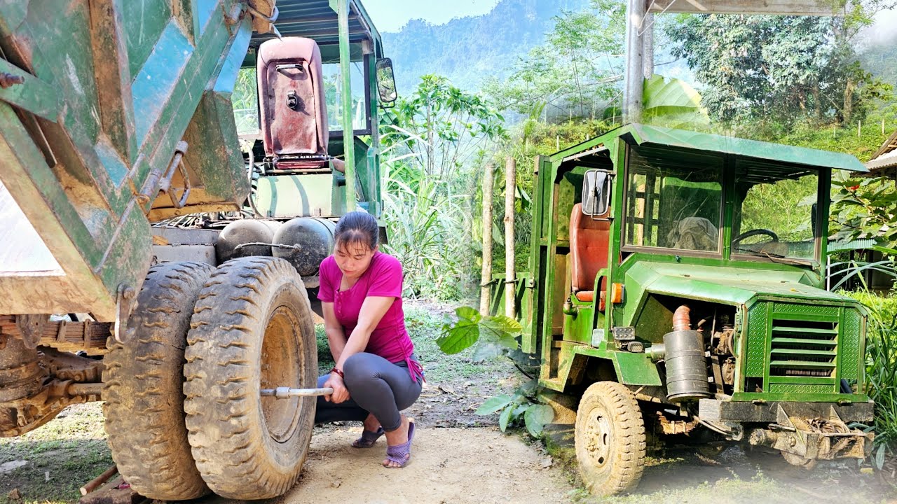 Genius girl: Repairs and restores a heavily damaged logging car halfway along the road - repair girl
