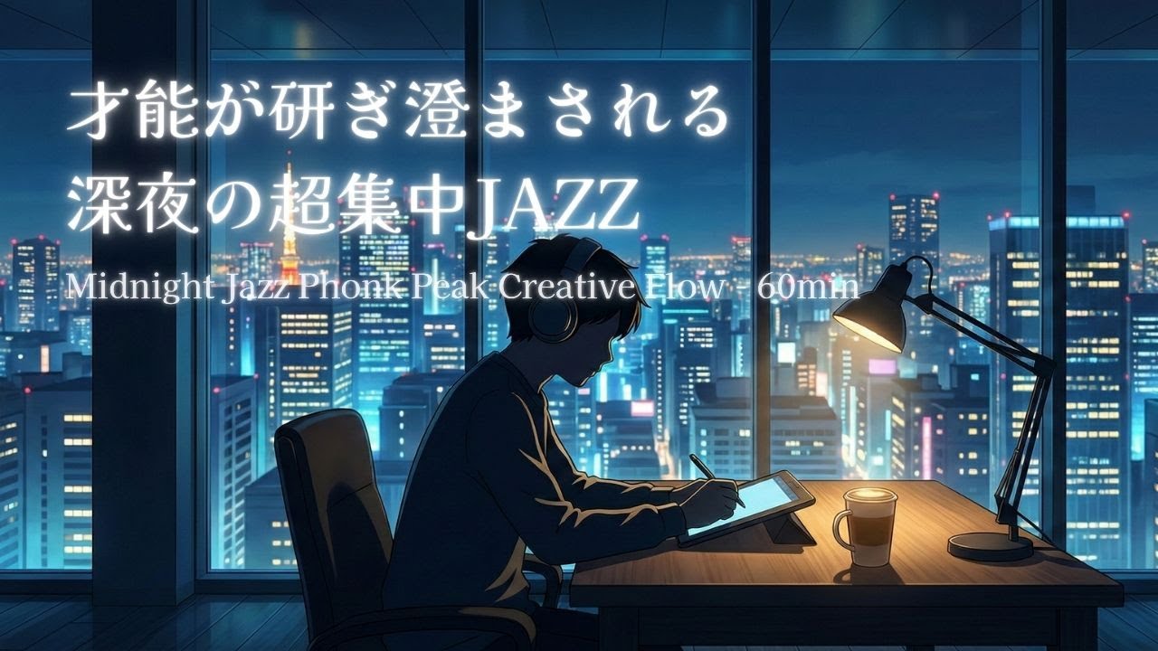 Midnight Jazz Phonk 🏙️ Peak Creative Flow | 才能が研ぎ澄まされる、深夜の超集中JAZZ