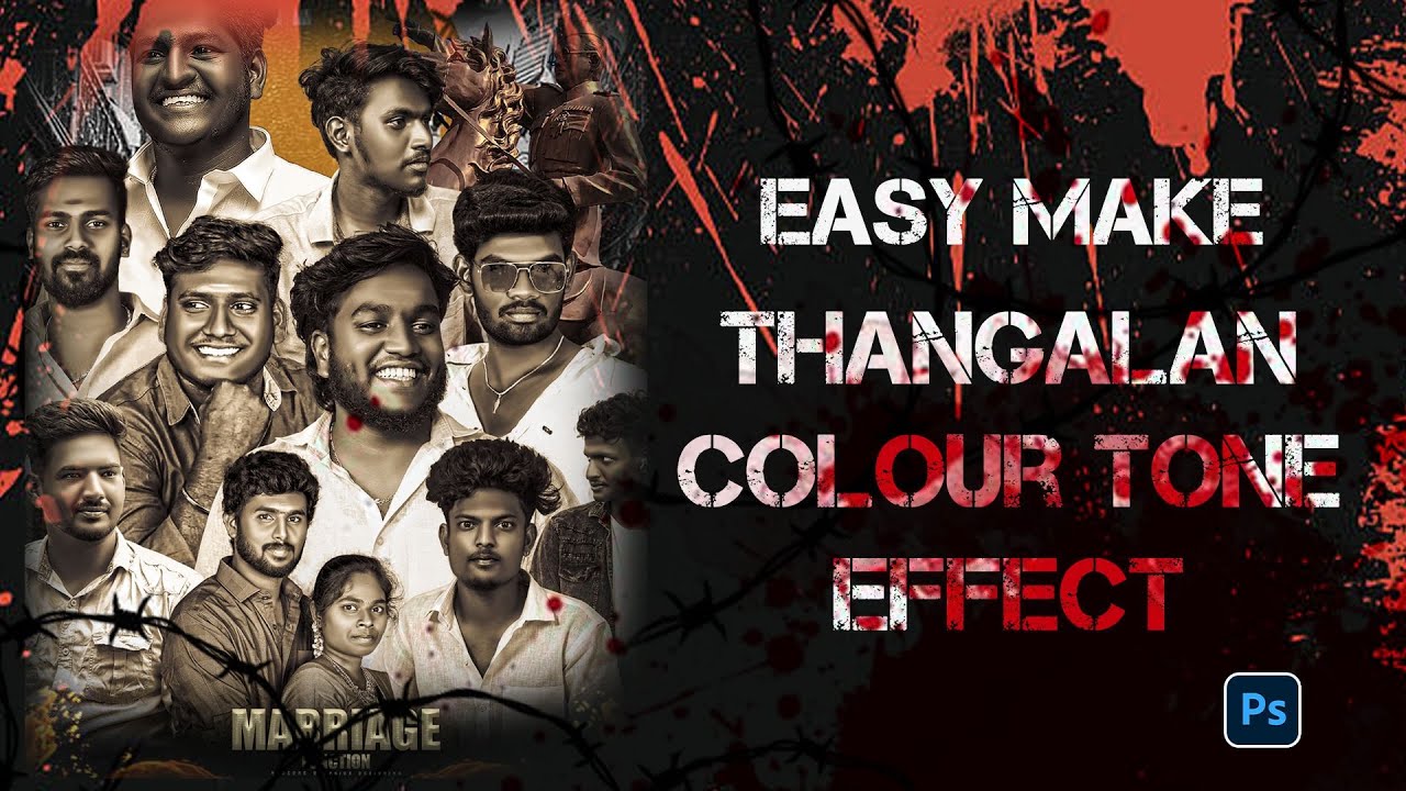 Easy make thangalan color tone Effect in photoshop | Trending Effect Designing | redzone graphics
