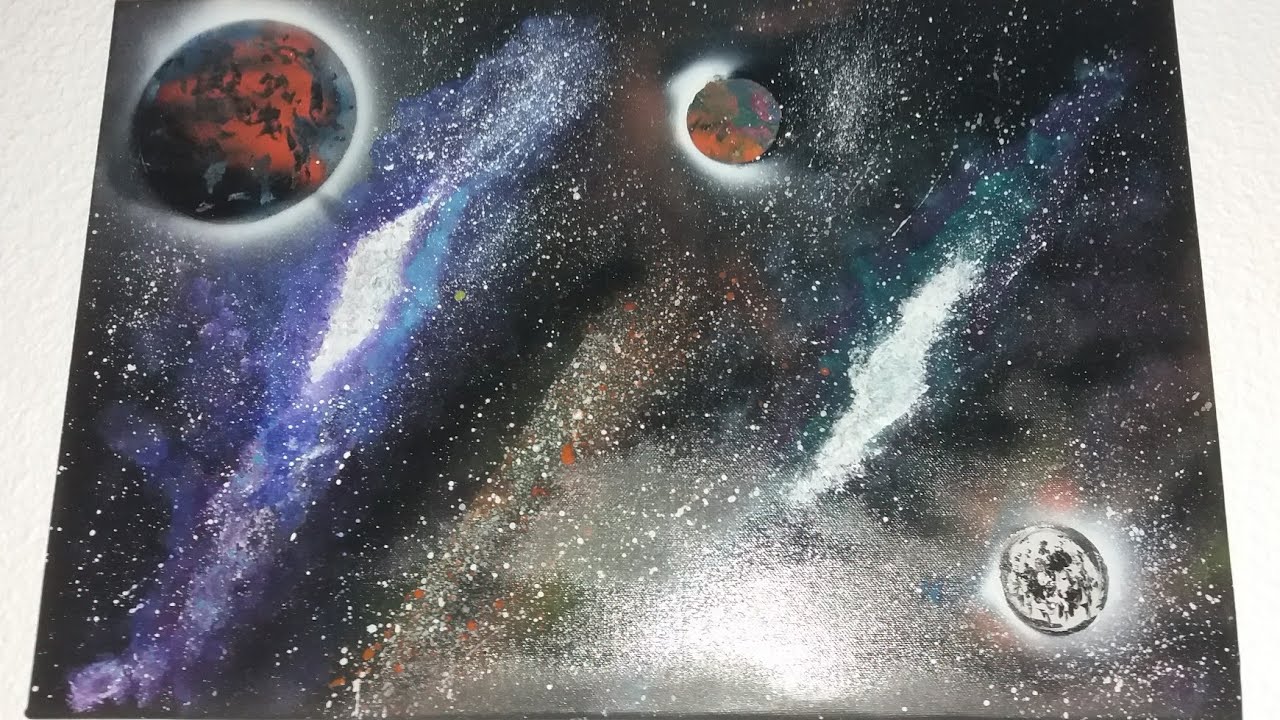 Como pintar una  galaxia# con acrílico y pinceles
