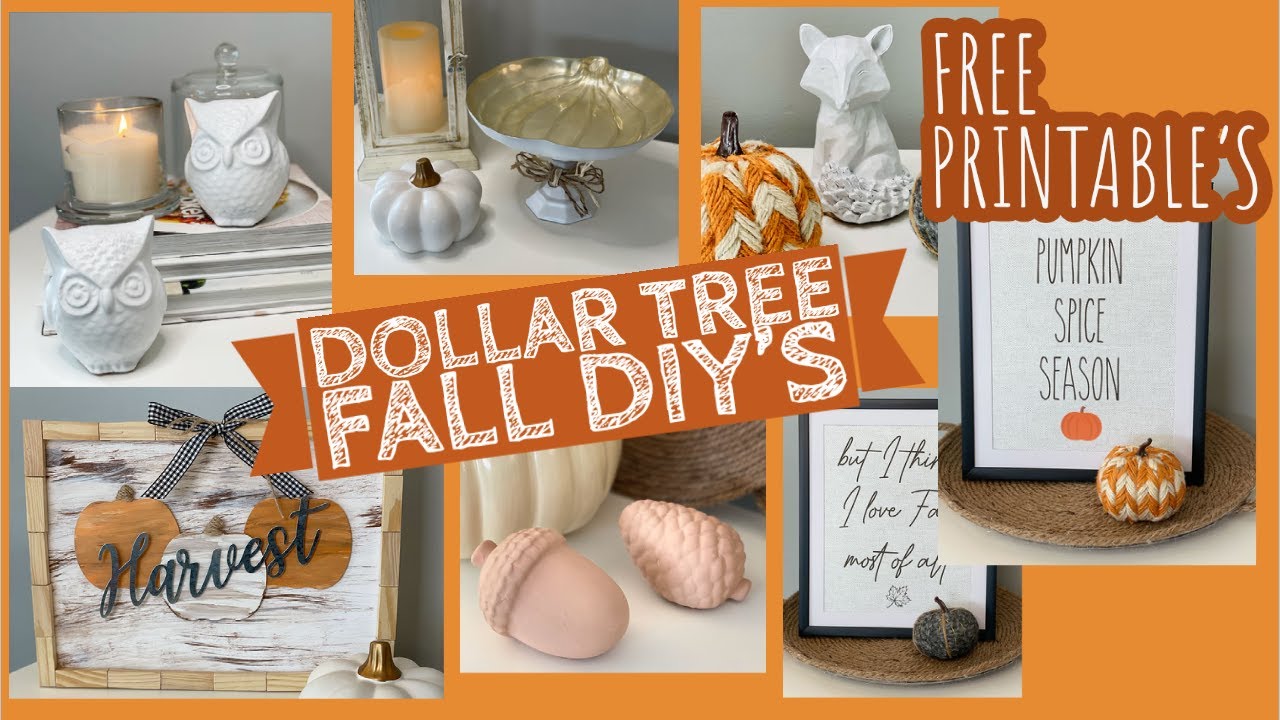 DOLLAR TREE DIY | Fall Decor DIY's 2021 | Rae Dunn Inspired | Painted Owl | FREE Printable's