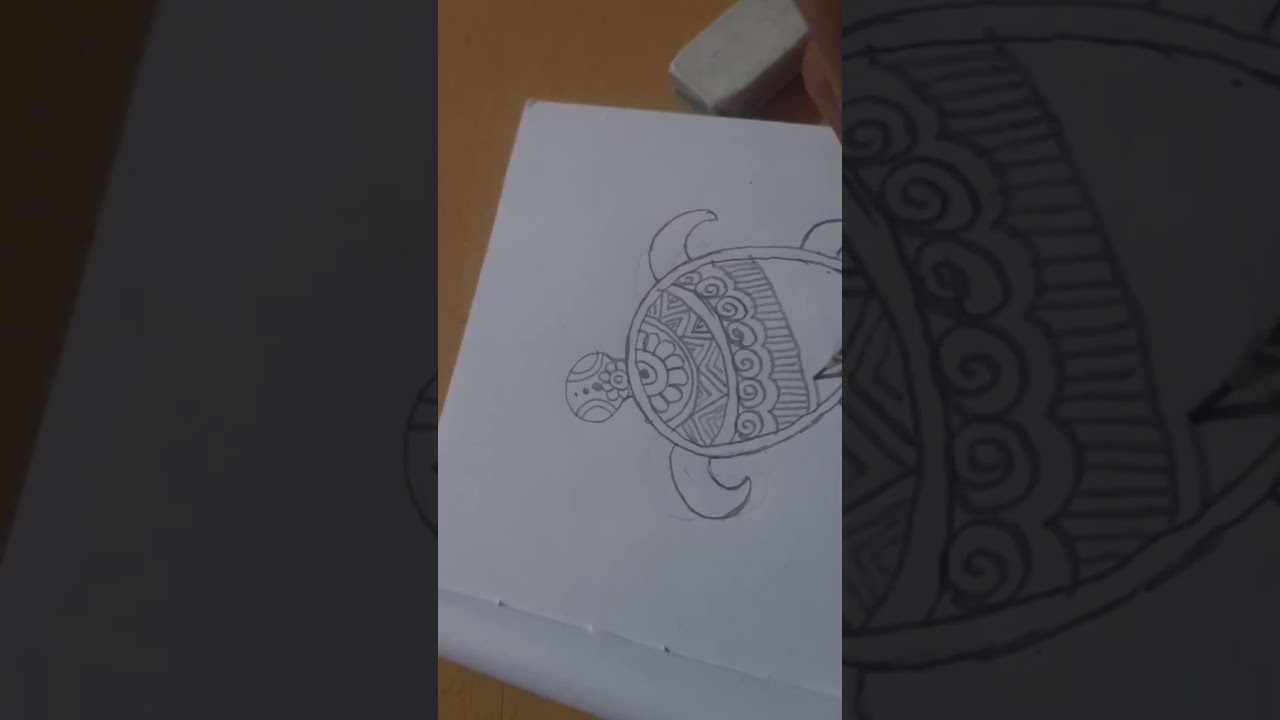 Simple turtle mandala art 🎨🖋️ #trending #viral #artwork #handmade #mandalaart #shorts #video
