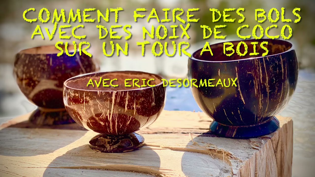 Transformer une noix de coco en bol avec un tour a bois