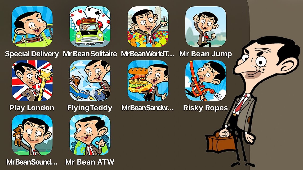 Mr. Bean Special Delivery,Solitaire Adventures,Mr. Bean World Tour,Mr. Bean Jump,Play London iPad M4