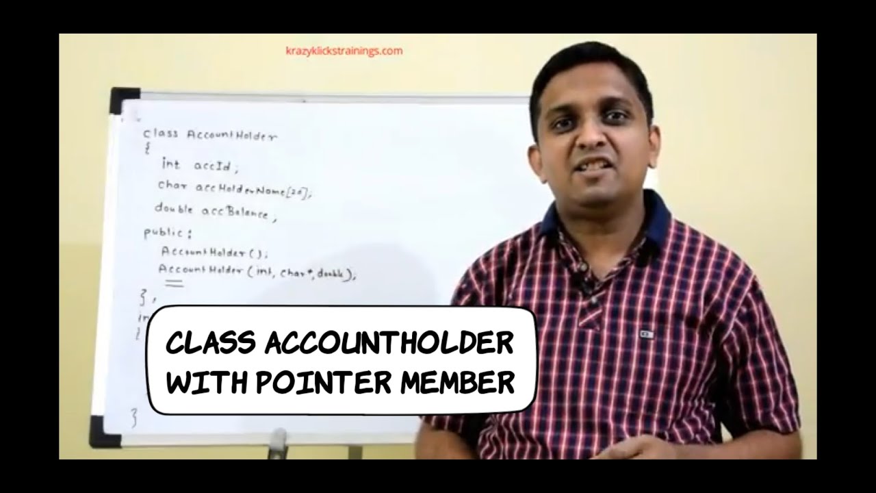 class AccountHolder - accHolderName declared as character pointer  | C++ Programming