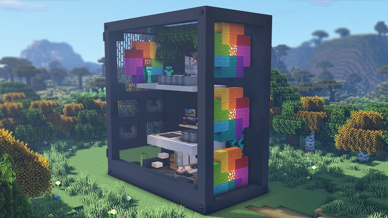 Minecraft | Gaming PC House! | How To Build a Gaming Computer House