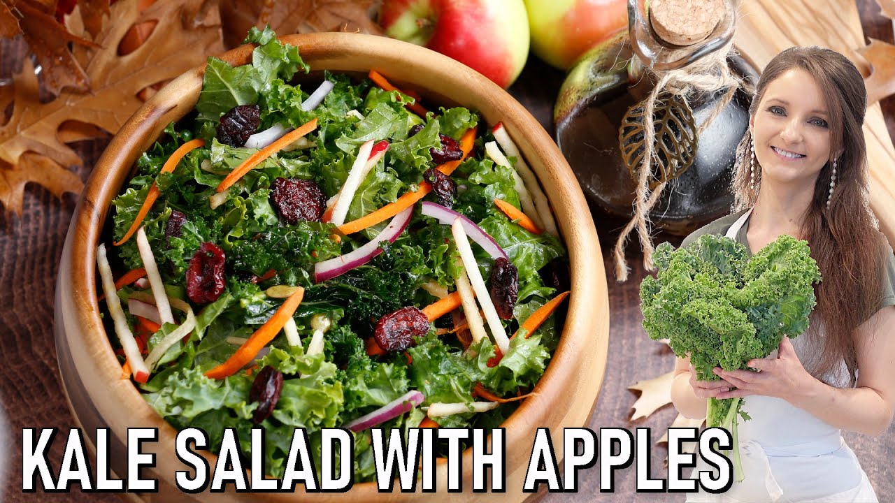 Kale Salad with Apples and Cranberries!