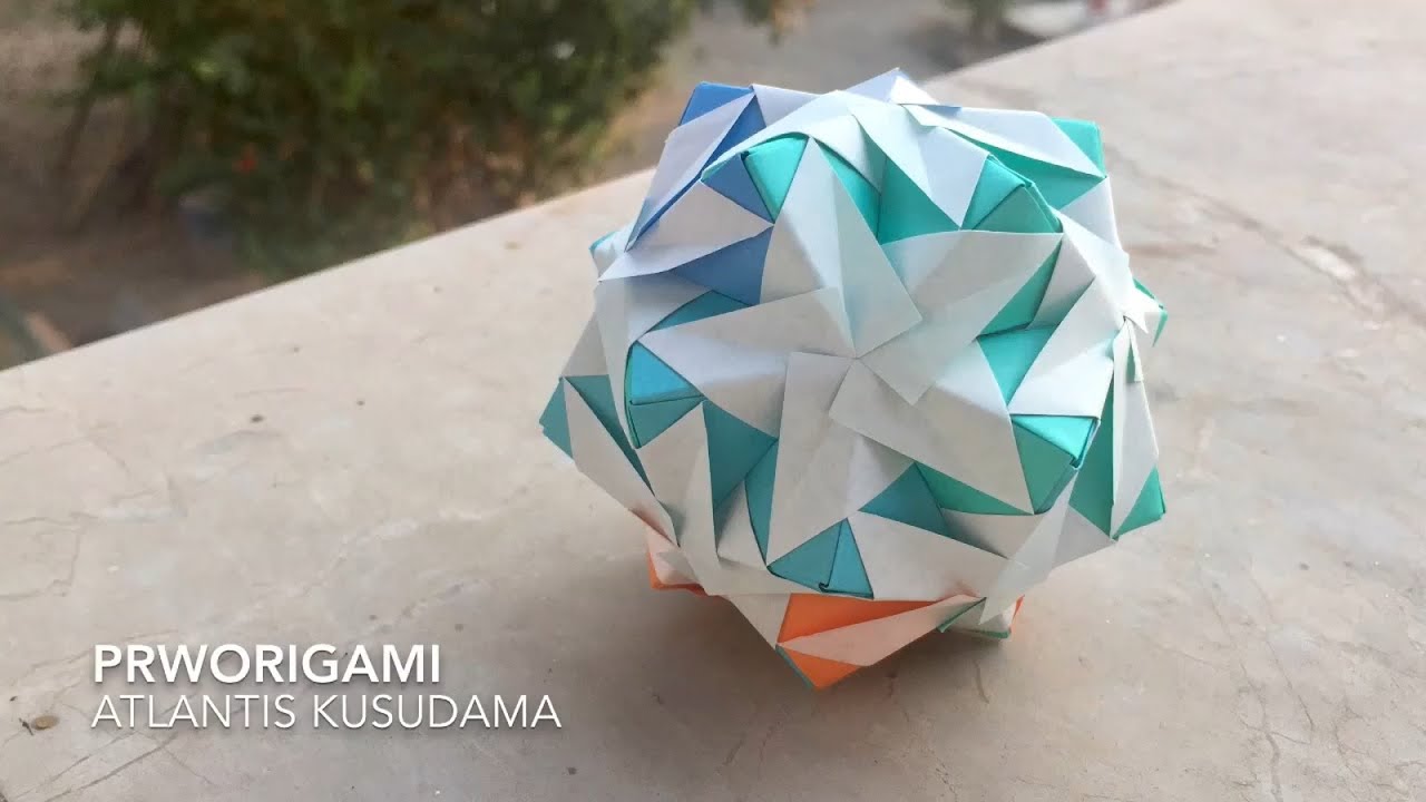 Atlantis Kusudama - PrwOrigami Folding Tutorial 【くす玉・折り紙】