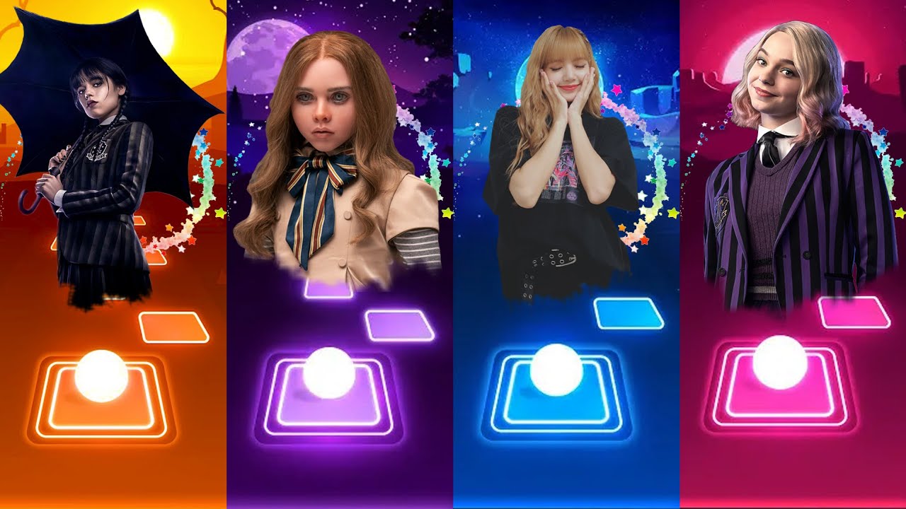 Wednesday vs Megan (M3gan) vs Lalisa vs Enid Sinclair (Emma Myers) - Tiles Hop