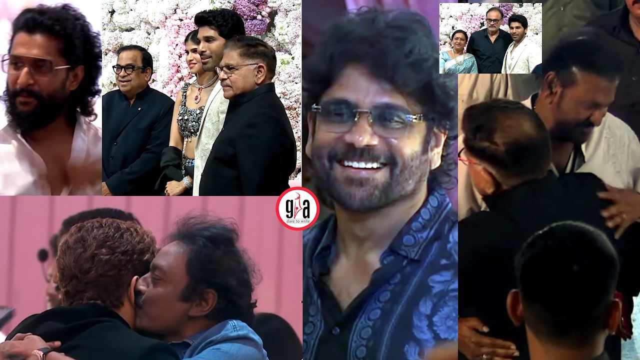 Brahmanandam & Nagarjuna Visuals at Allu Sirish & Nayanika Pre-Wedding Reception | greatandhra.com