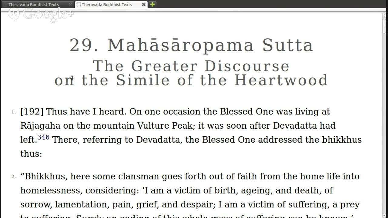 Sutta Study: Mahāsāropama Sutta (MN 29)