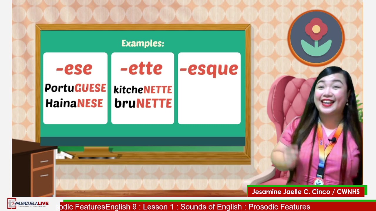 English 9  Lesson 1 - Sounds of English  Prosodic Features