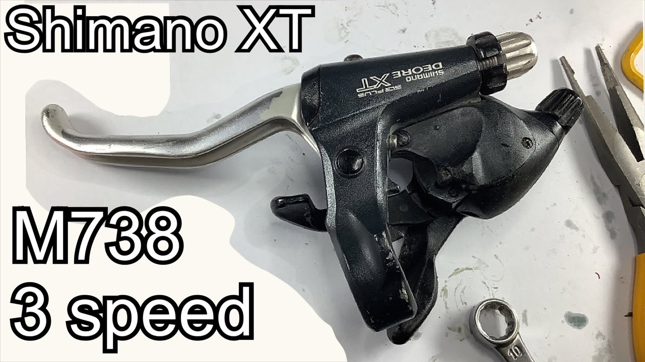 Pt.1 Shimano XT M738 3 speed Shifter : restore service clean disassembled