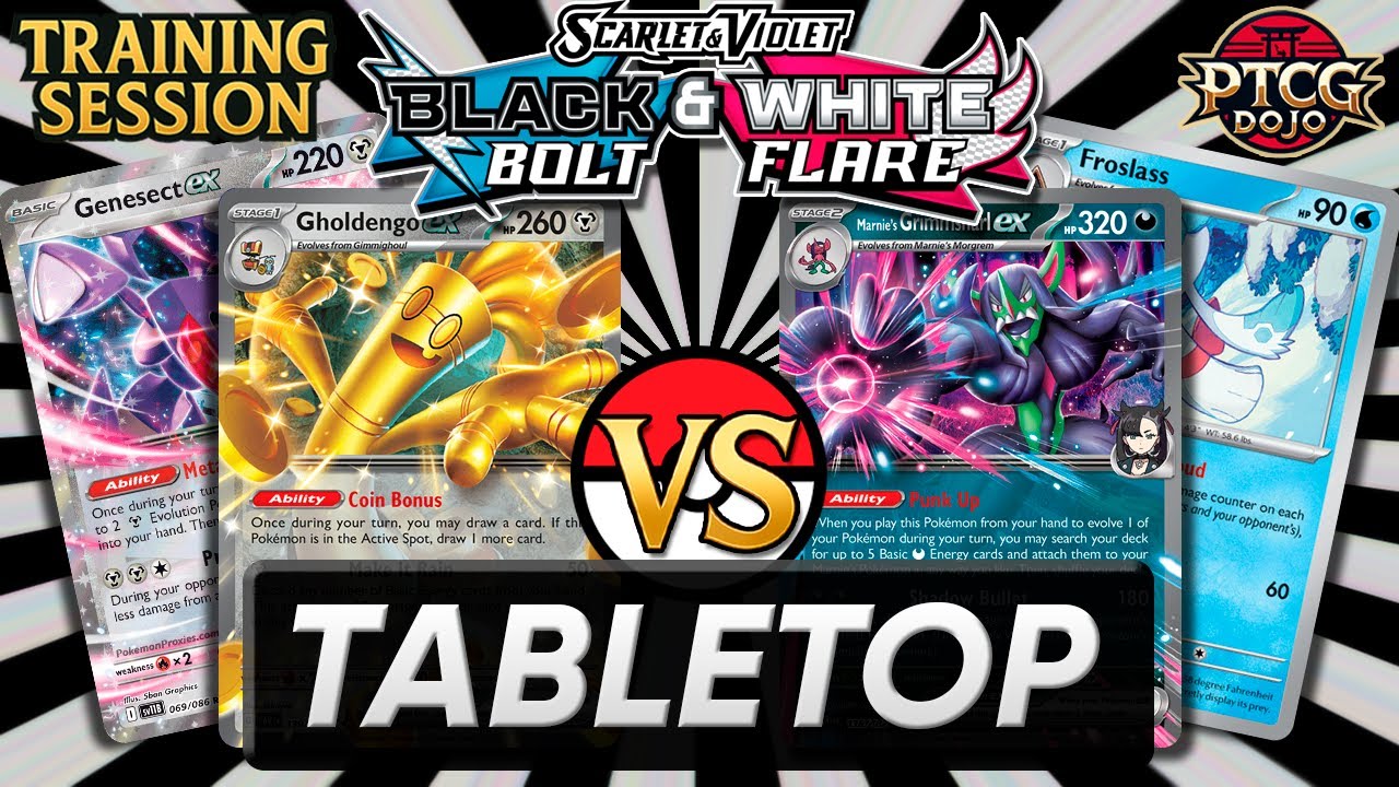 Gholdengo ex vs Grimmsnarl ex |Black Bolt & White Flare| BO3 Training Session Tabletop Gameplay