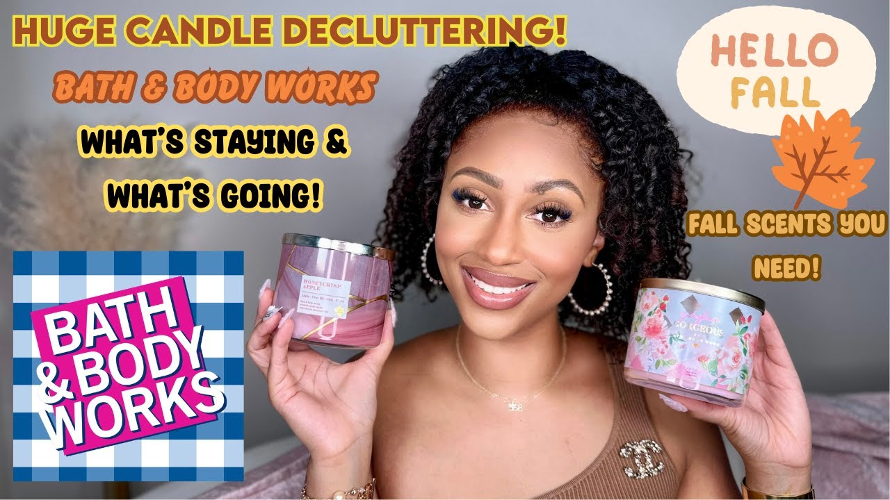 DECLUTTER MY HUGE BATH & BODY WORKS CANDLE COLLECTION 🕯️ WHAT'S STAYING....