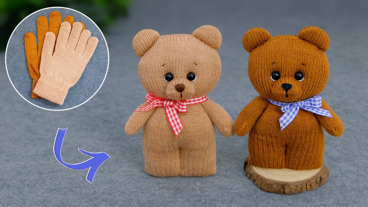 Скупила все ПЕРЧАТКИ в магазине🙂Чудесные МИШКИ своими руками🧤БЕЗ клея,  легко и быстро🐻