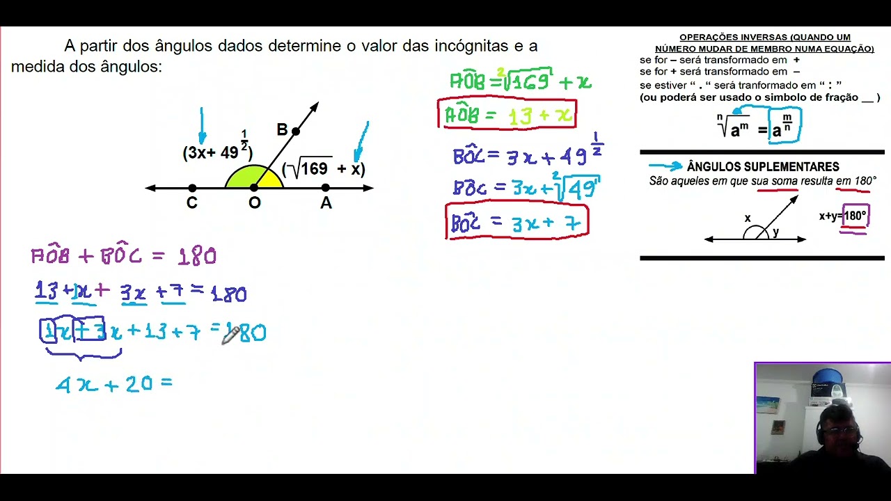 AULA 1 - ÂNGULOS SUPLEMENTARES - EXERCÍCIO RESOLVIDO